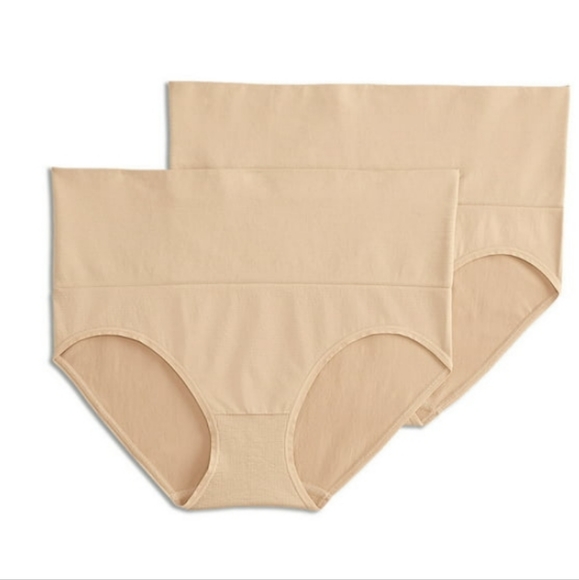 Jockey 2 Pair 3X Shapewear Briefs Beige Slimming New - Picture 2 of 10